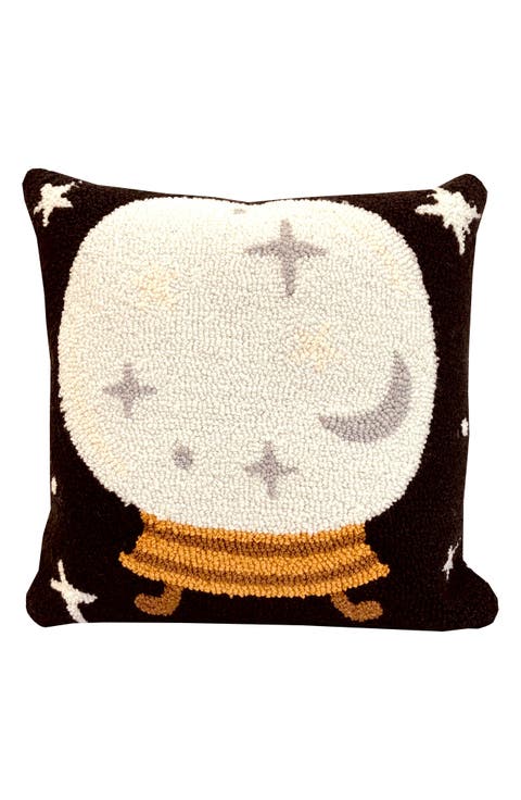 Embroidered Crystal Ball Throw Pillow
