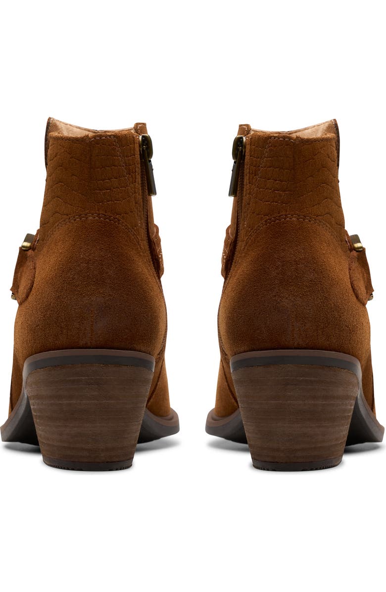 Clarks<sup>®</sup> Neva Buckle Bootie, Alternate, color, Dark Tan Suede