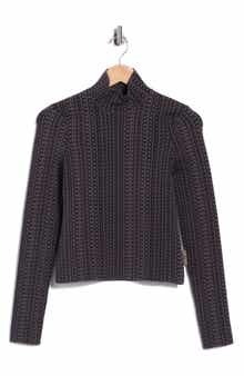 Monogram Knit Mockneck Top