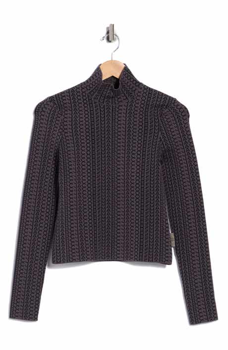 Monogram Knit Mockneck Top