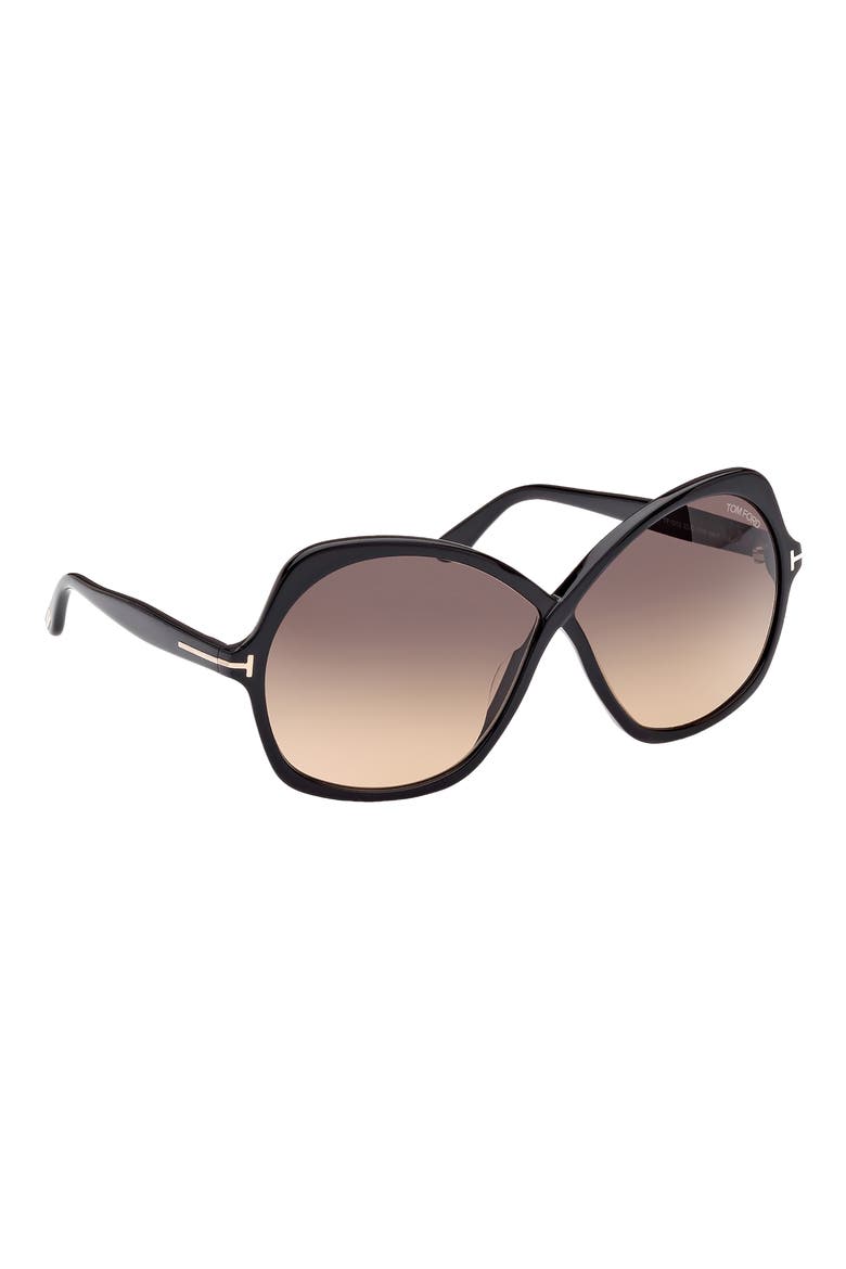 Rosemin 64mm Gradient Oversize Butterfly Sunglasses, Alternate, color, SBLK/SMKG