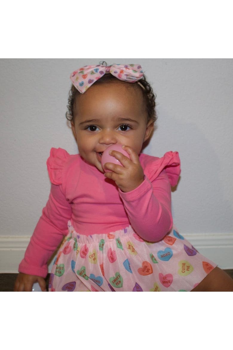 Candy Hearts Valentine's Day Tulle Bow Baby Headband, Alternate, color, Multicolor