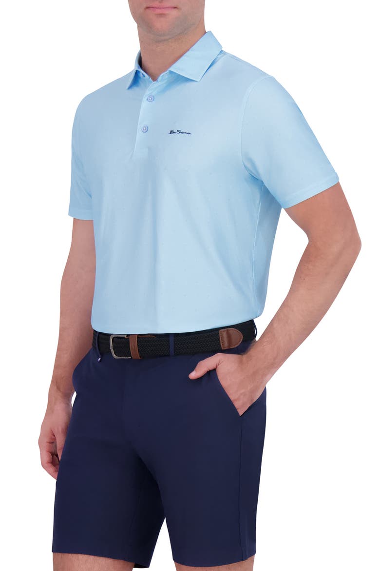 Collage Solid Stretch Tech Polo, Alternate, color, LIGHT BLUE