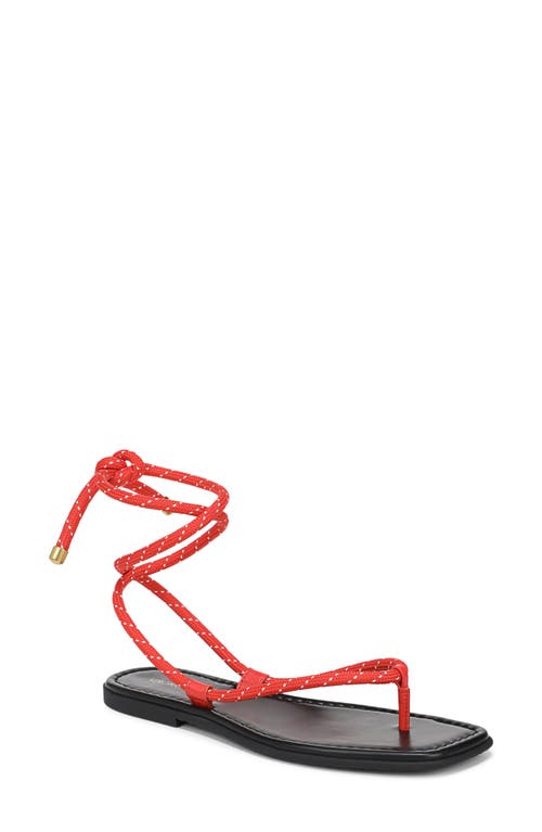 Veronica Beard Carmina Ankle Wrap Sandal In Red