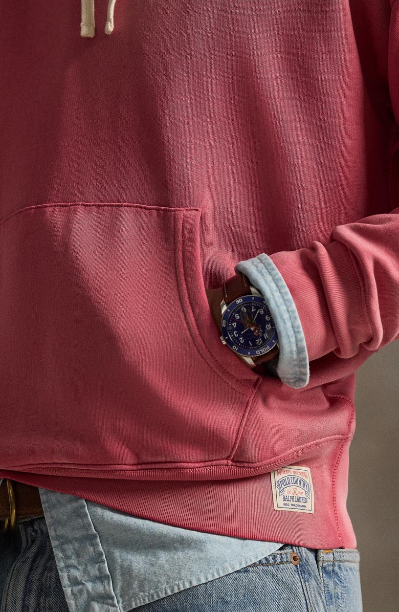 Polo Ralph Lauren Vintage Fit Cotton Fleece Hoodie, Alternate, color, Sunrise Red