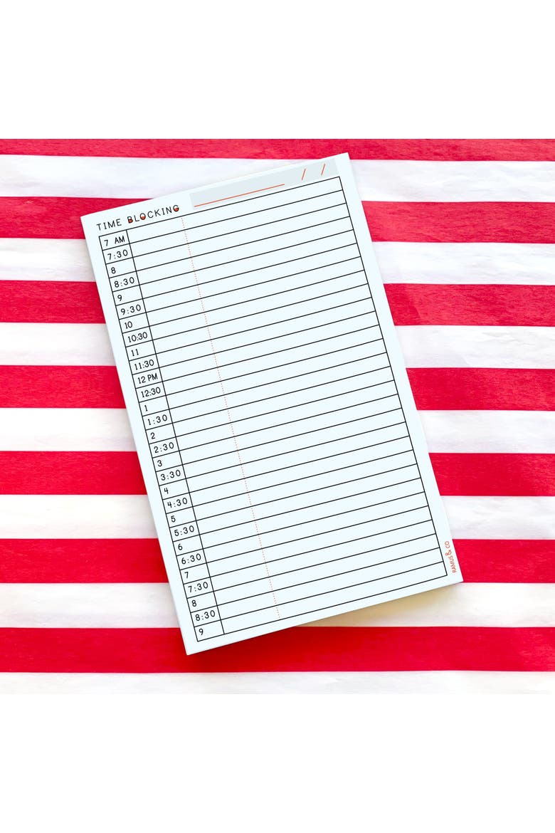 Time Blocking 5" x 8" Notepad for Scheduling, Alternate, color, Multi-Pack
