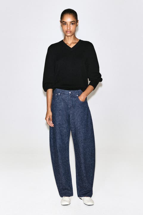Inlet Bouclé Curved-leg Jeans