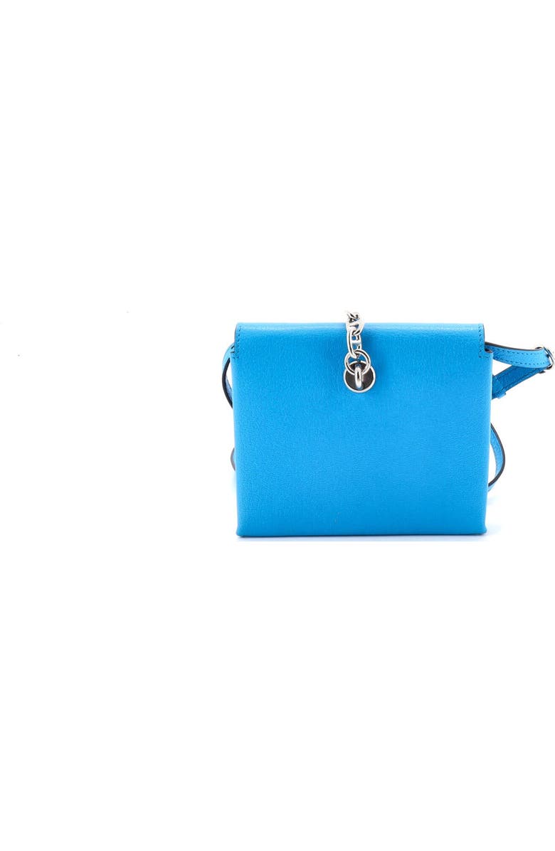 Pre-Owned Hermes Chaine d'Ancre Compact Wallet on Strap Chevre Mysore, Alternate, color, Bleu Zanzibar