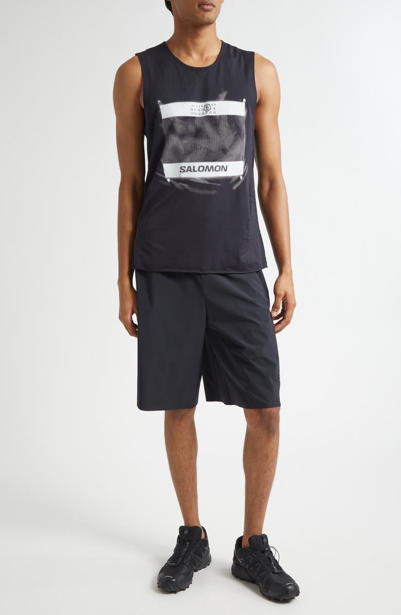 MM6 Maison Margiela x Salomon Numeric Logo Performance Tank, Alternate, color, Deep Black