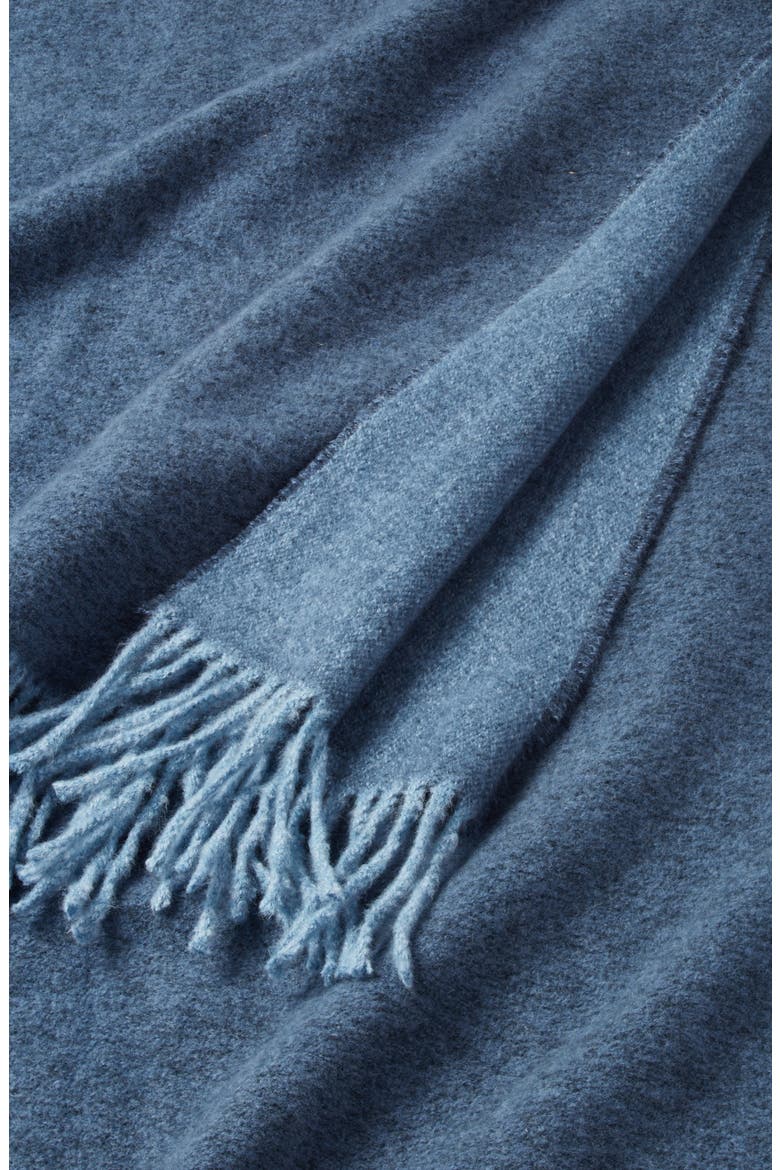 Woven Fringe Throw Blanket, Alternate, color, NAVY BLUE