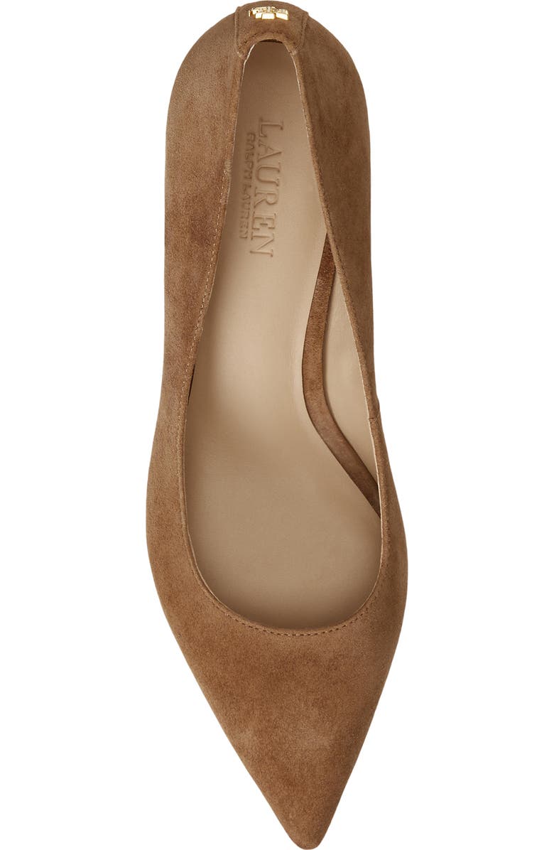 Lauren Ralph Lauren Adrienne Pointed Toe KItten Heel Pump, Alternate, color, Light Tobacco