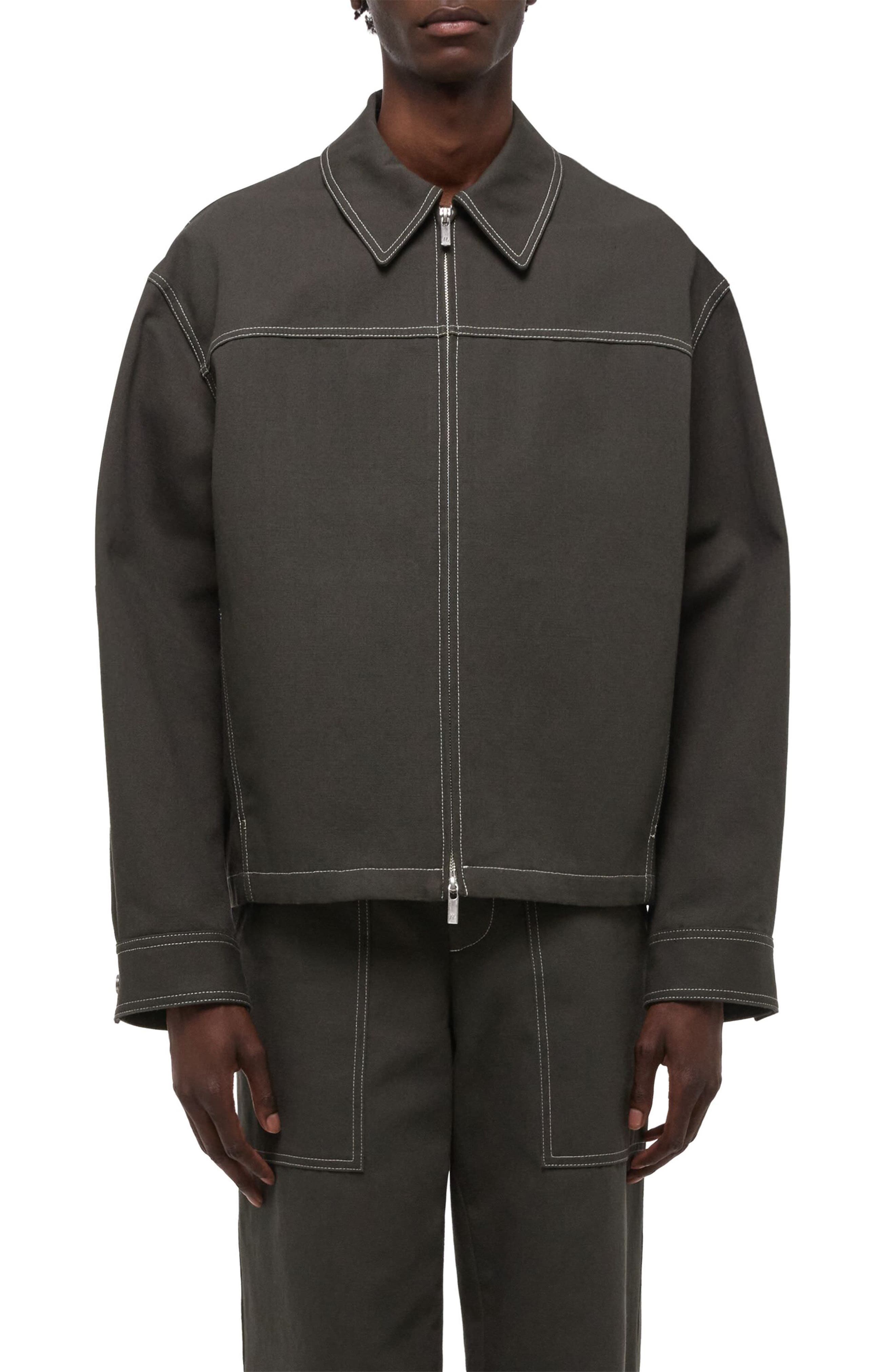 Topstitch Detail Cotton Carpenter's Jacket