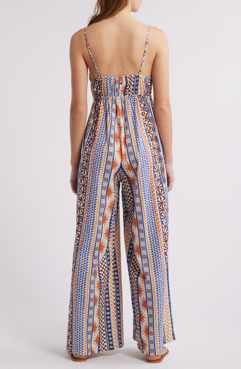 Rip Curl San Carlos Tie Front Cotton Blend Jumpsuit, Alternate, color, 