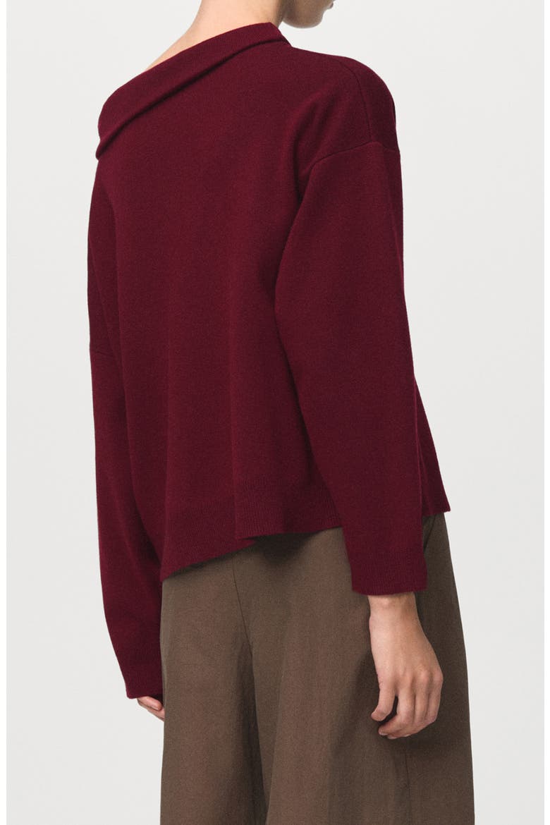Ruched Off the Shoulder Sweater, Alternate, color, MAROON
