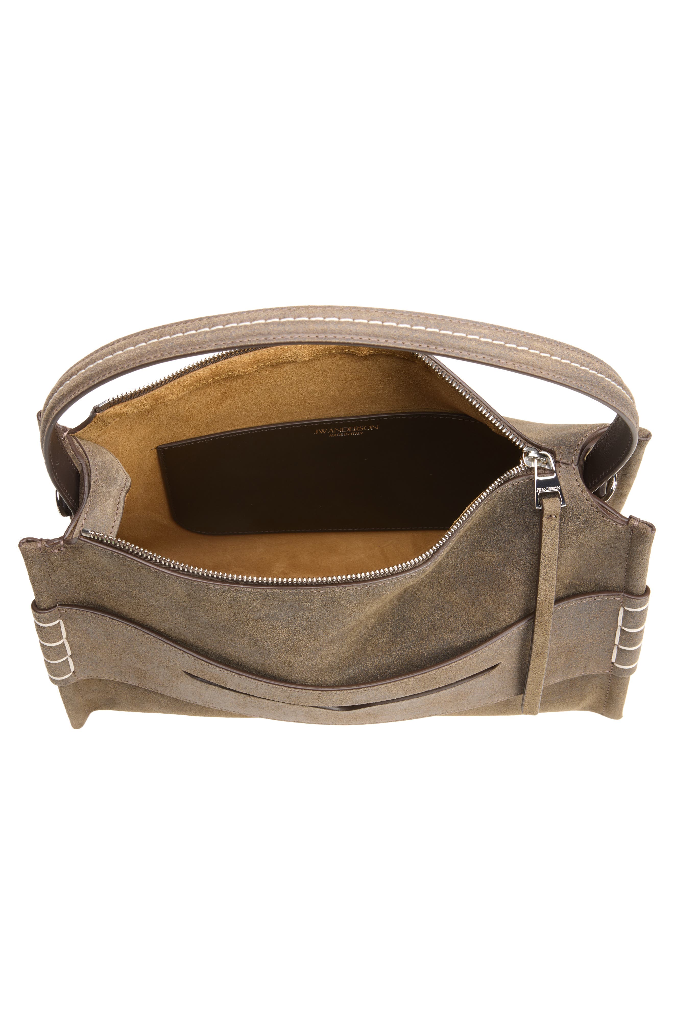 Medium Loafer Leather Bag, Alternate, color, DARK TAUPE