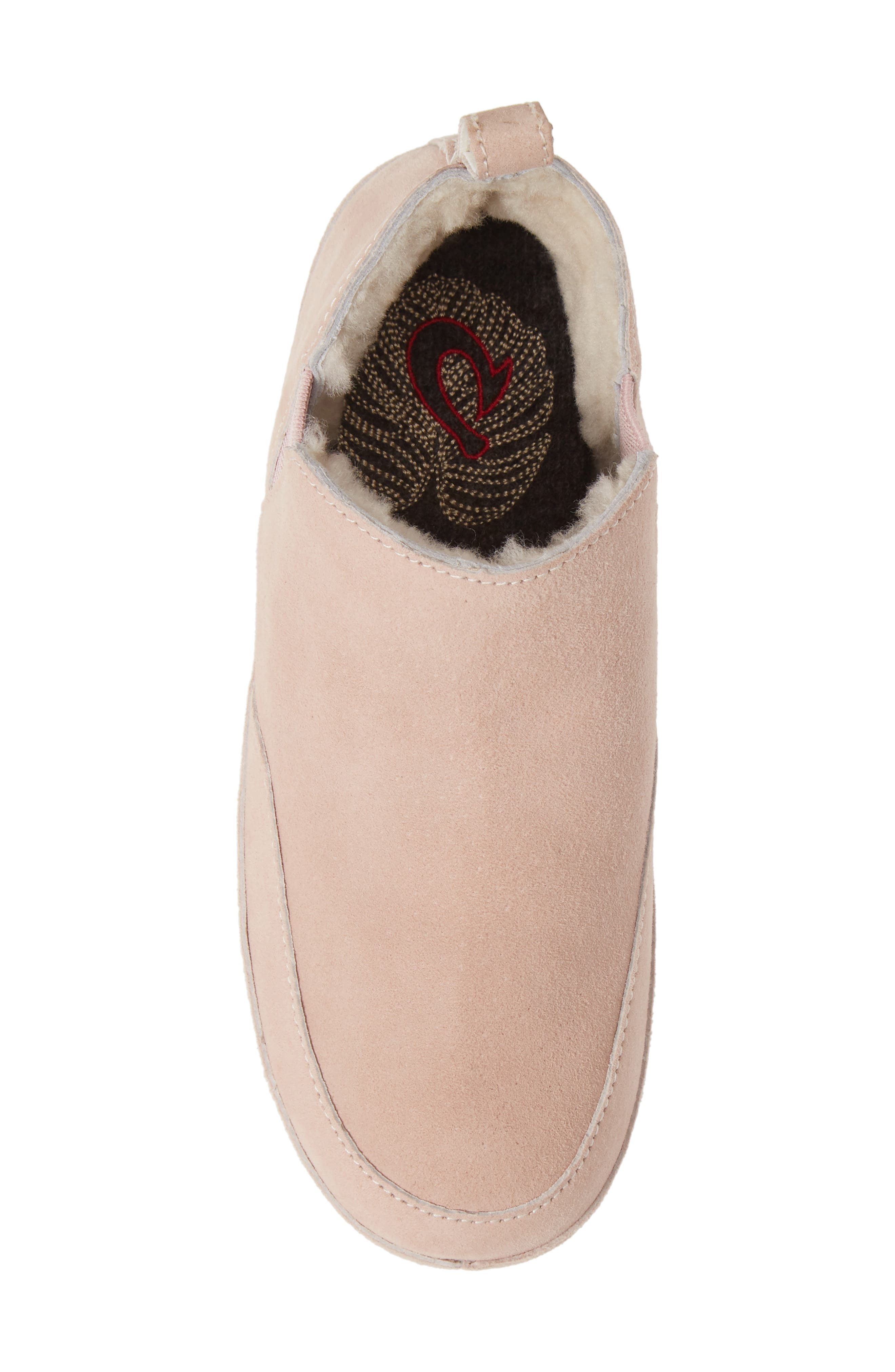 Olani Genuine Shearling Slipper, Alternate, color, CORAL ROSE LEATHER