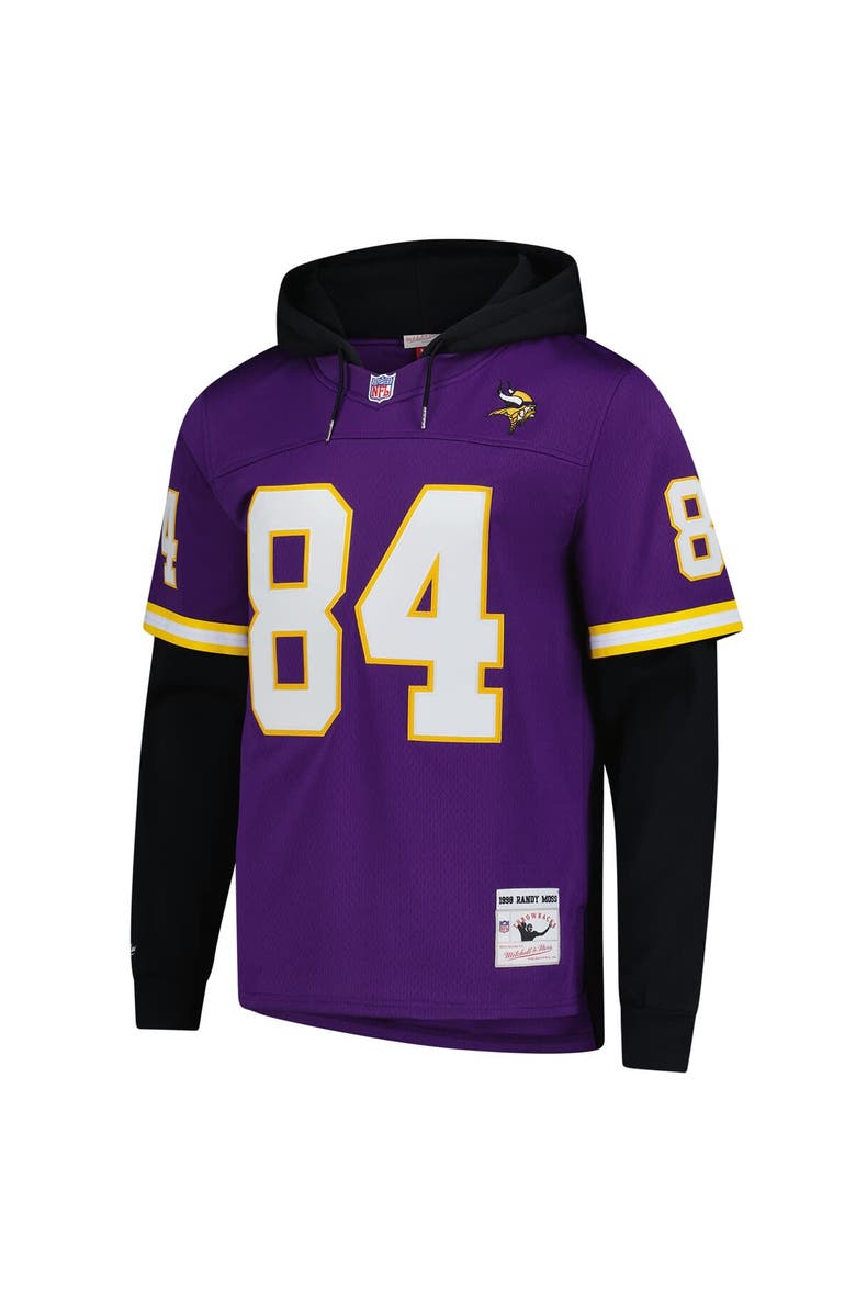 Mitchell & Ness Men's Mitchell & Ness Randy Moss Purple Minnesota Vikings Player Name & Number Hoodie Legacy Jersey, Alternate, color, Purple
