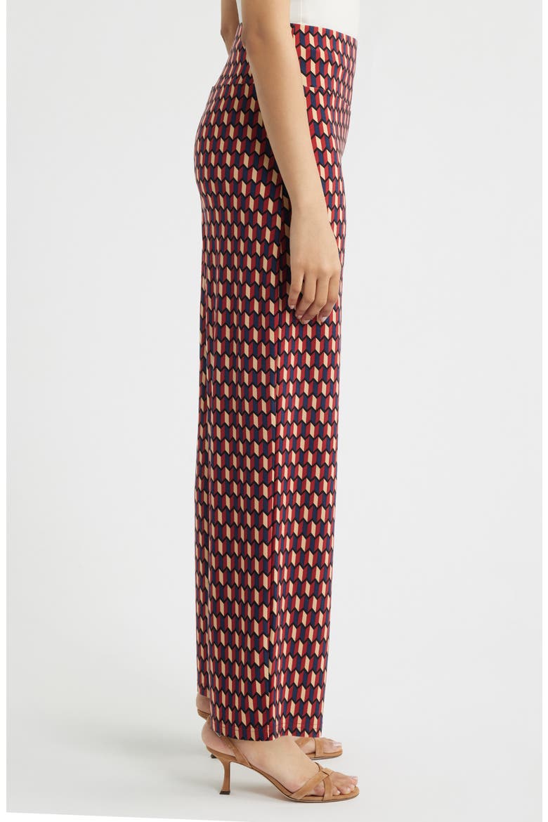 Geo Print Wide Leg Pants, Alternate, color, RUST MULTI