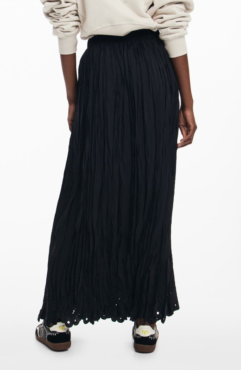 Desigual Lace Cutwork Detail Maxi Skirt, Alternate, color, 