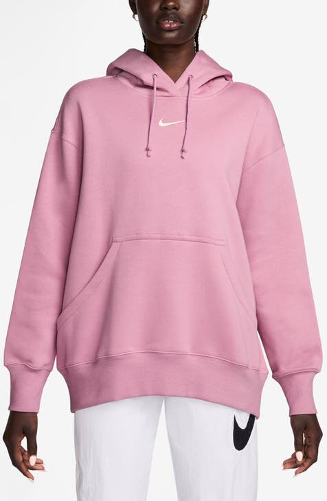 Nike pink longline hoodie online