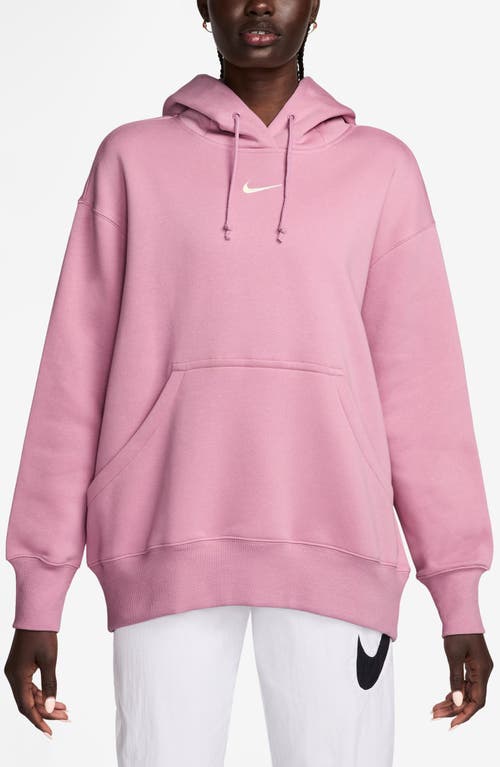 Nike Sportswear Phoenix Oversize Fleece Hoodie In Elemental Pink/sail