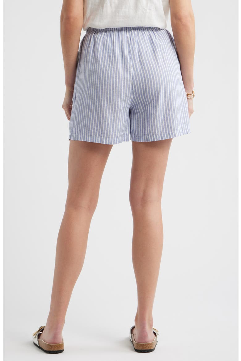Easy Linen Blend Shorts, Alternate, color, BLUE- IVORY PENNY STRIPE