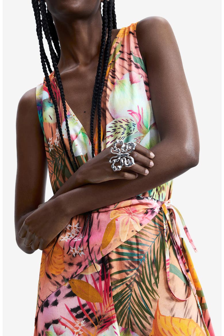 Tropical Print Wide Leg Jumpsuit, Alternate, color, PINK
