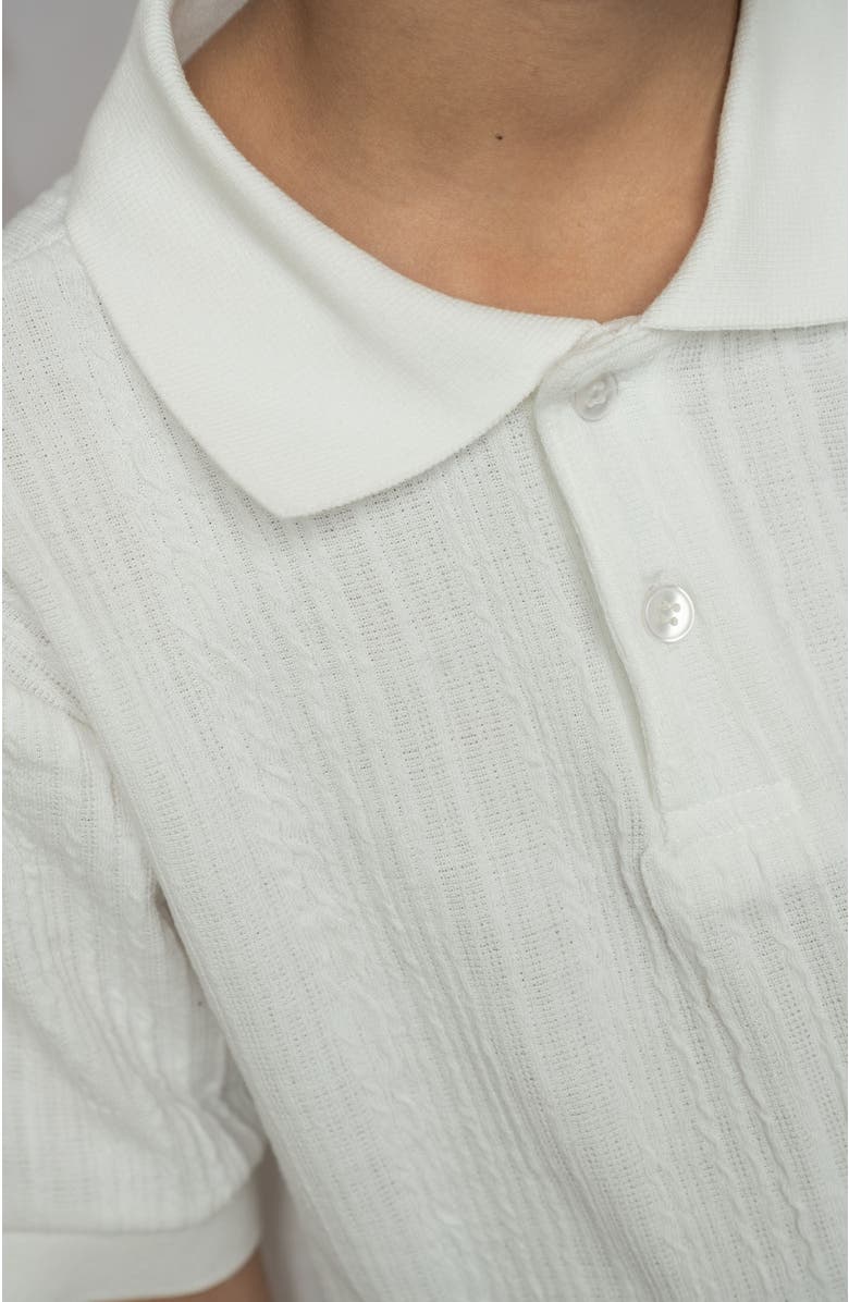 Petite Maison Kids Alex Short Sleeve Polo Shirt, Alternate, color, White