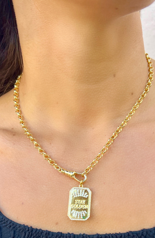 Holst + Lee Holst+lee Stay Golden Charm Necklace In Gold
