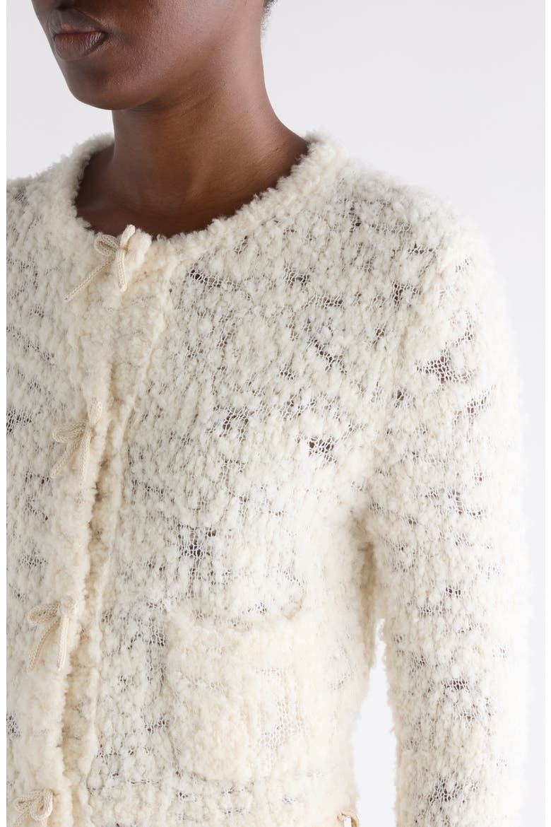 Kitsari Textured Wool Blend Cardigan, Alternate, color, WHITE