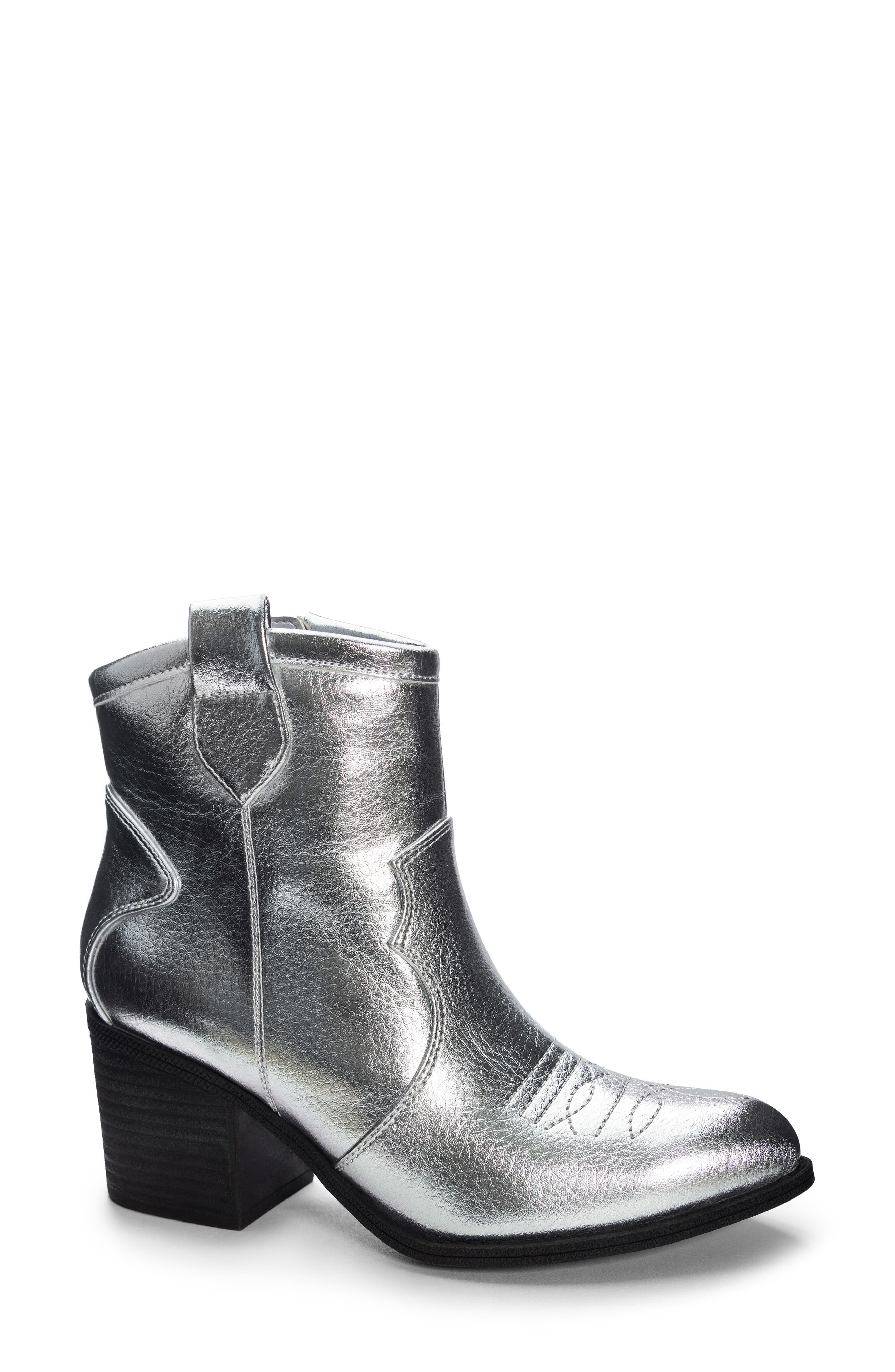 Unite Western Bootie, Main, color, SILVER