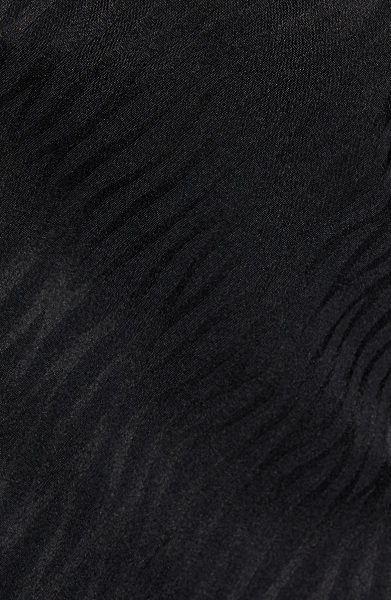 Leith Tie Front Zebra Jacquard Satin Top, Alternate, color,