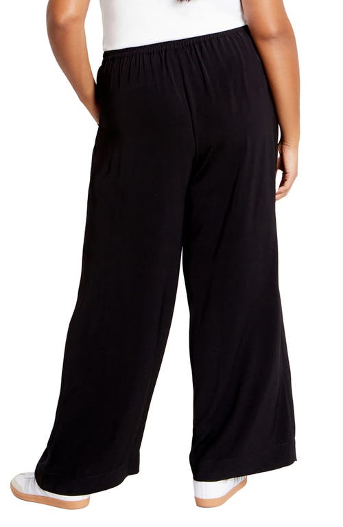 City Chic Brigitta Pull-on Wide Leg Pants In Black