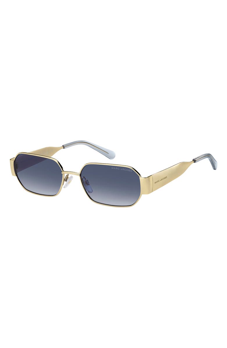 Marc Jacobs 56mm Square Sunglasses, Alternate, color, Gold Blue/ Dark Blue