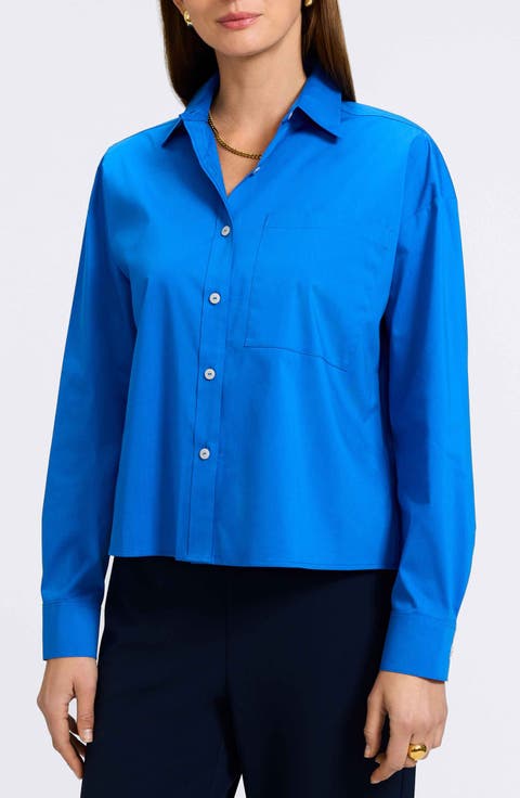 Marina Button-Up Cotton Blend Shirt