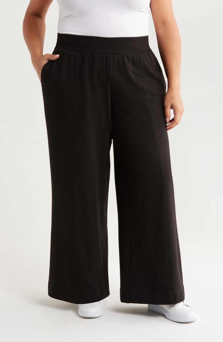 Wit & Wisdom Skyrise Pintuck Palazzo Pants, Main, color, Black