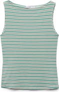 MANGO Stripe Boat Neck Tank Top