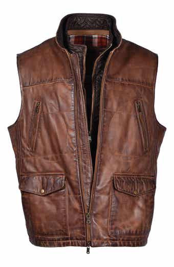 FLYNT Tumbled Leather Vest with Removable Liner