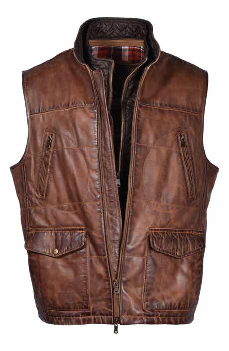 FLYNT Tumbled Leather Vest with Removable Liner