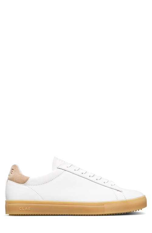 Clae Bradley Low Top Sneaker In White Light Natural Gum