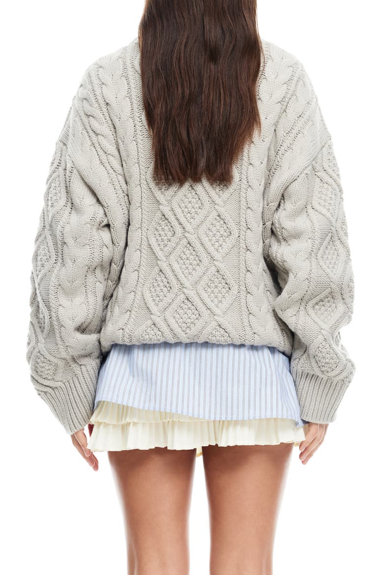 Gigi Oversize Cable Stitch Sweater, Alternate, color, CLOUD