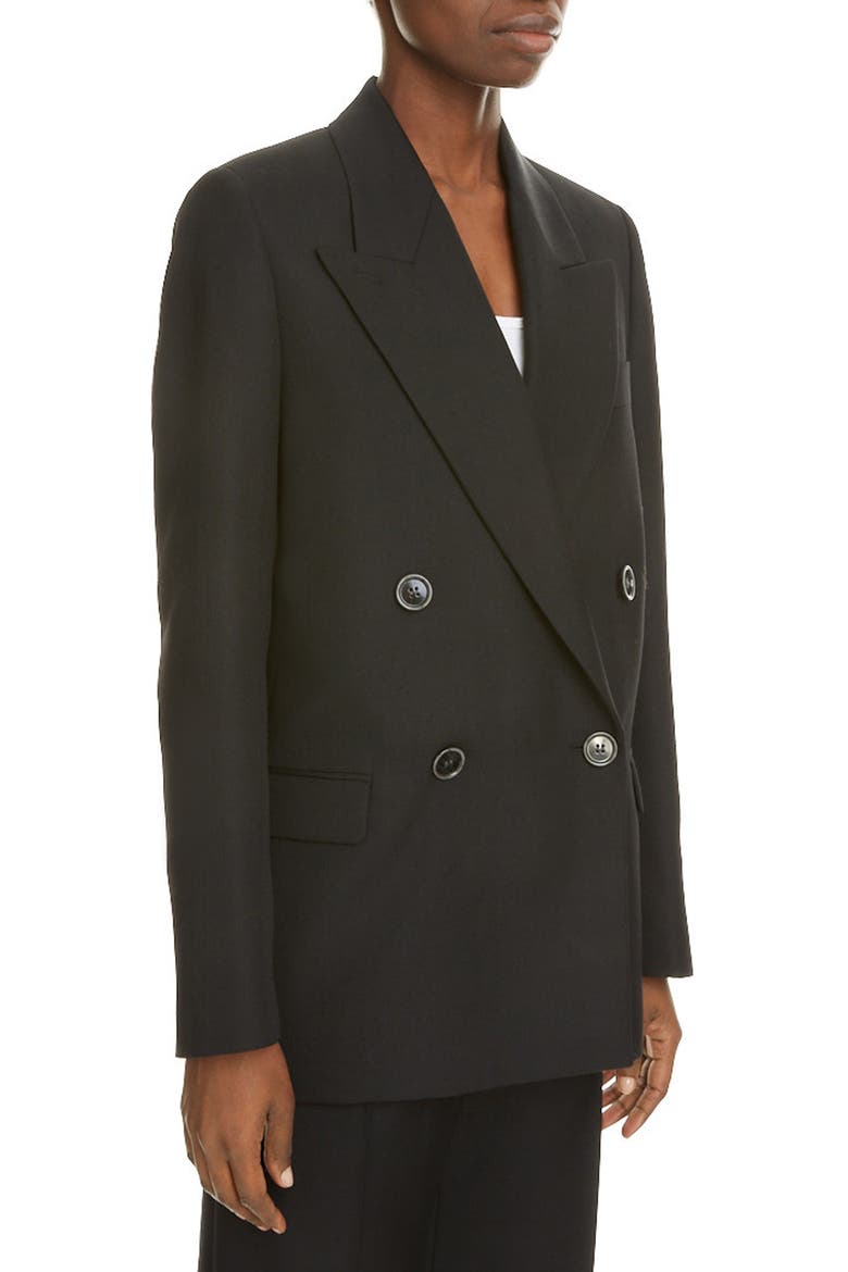 Janny Double Breasted Blazer, Alternate, color, BLACK
