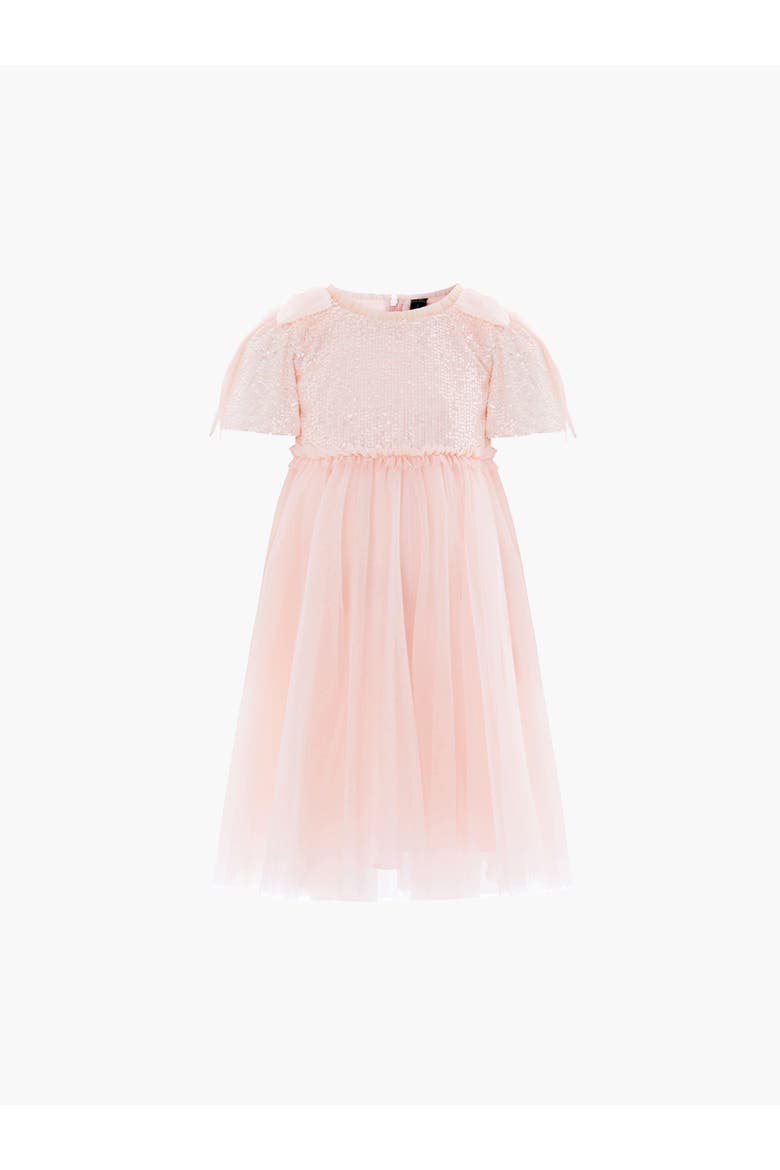 Girl's Paloma Bow Dress, Alternate, color, Seashell