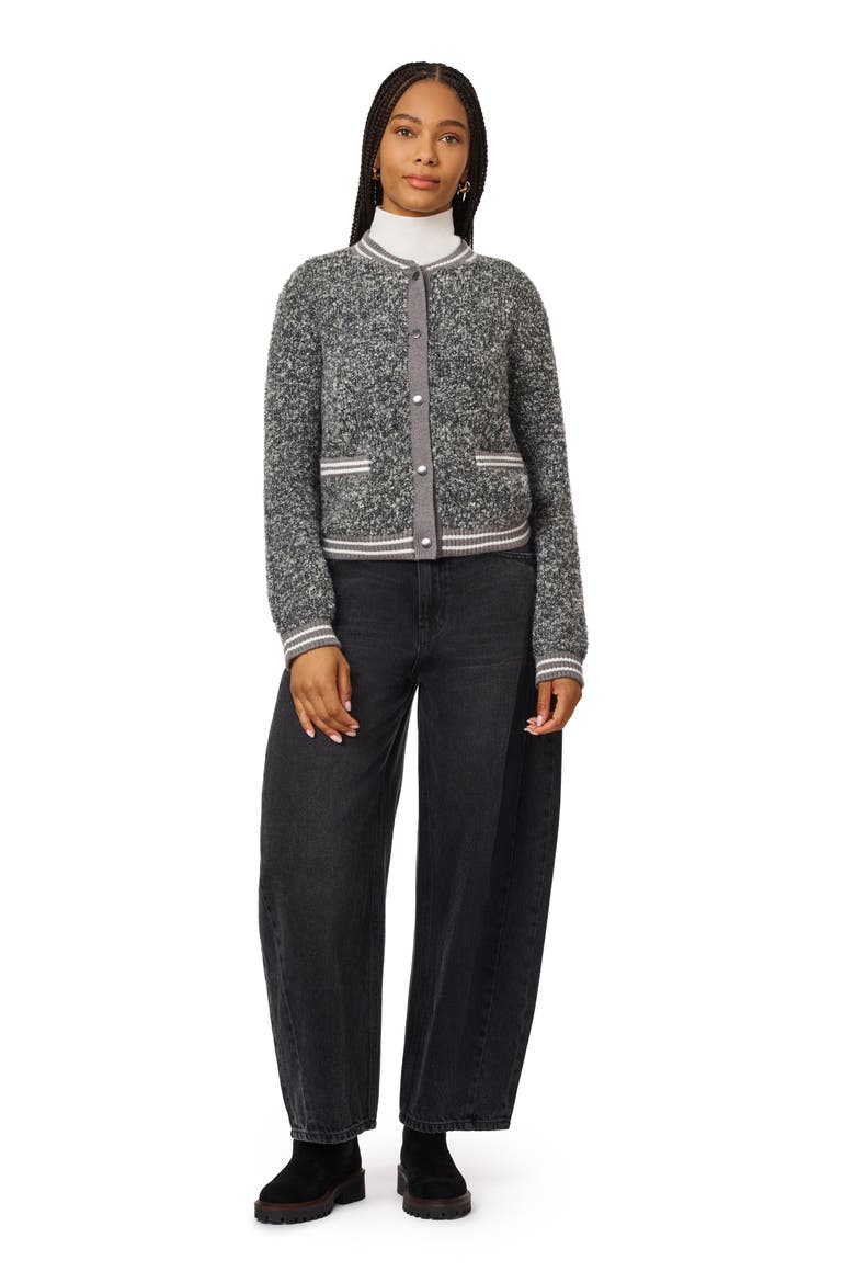 Bouclé Bomber Jacket, Alternate, color, THUNDERSTORM