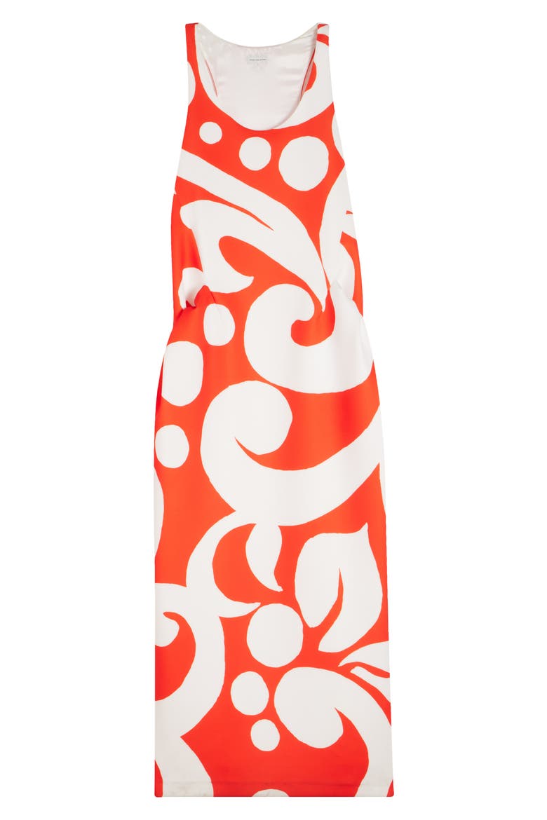 Drazero Giant Swirl Print Scuba Knit Trapeze Dress, Alternate, color, RED