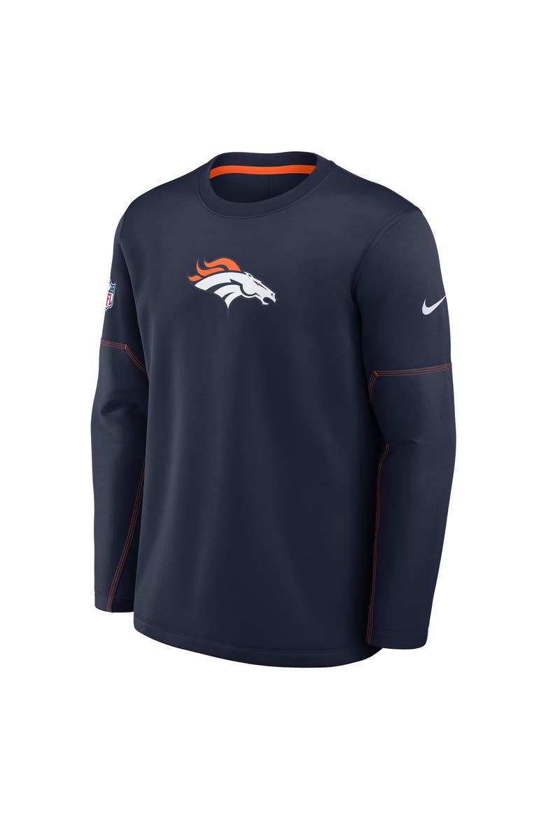 Men's Nike Navy Denver Broncos Sideline Coaches Team Present Midweight Therma-FIT Sweatshirt, Alternate, color, Navy