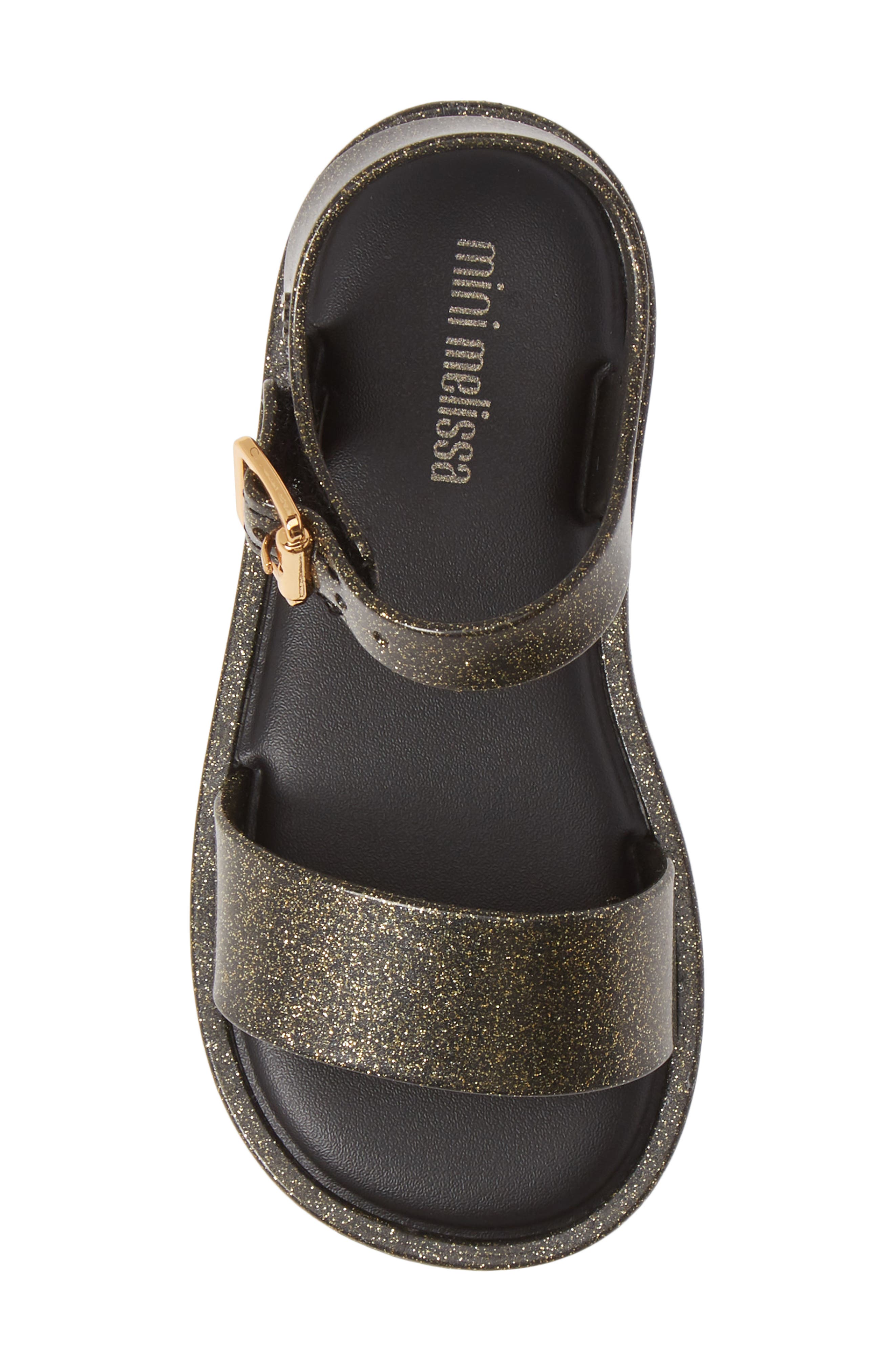 Mar Glitter Jelly Sandal, Alternate, color, GOLD BLACK