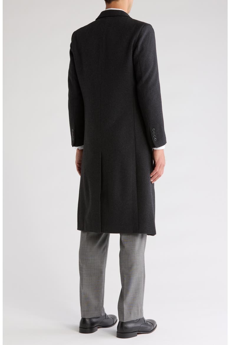 Three Button Knee Length Coat, Alternate, color, CHARCOAL