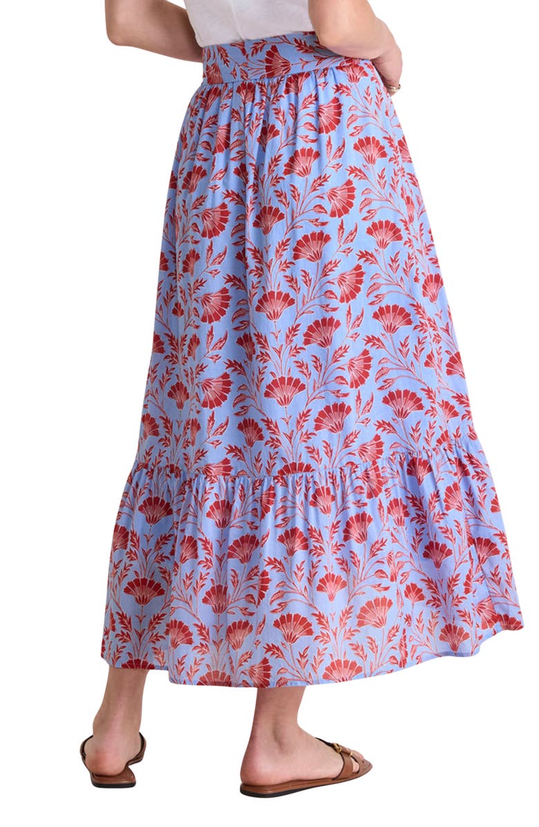 vineyard vines Floral Ruffle Detail High-Low Cotton Skirt, Alternate, color, Harper Floral