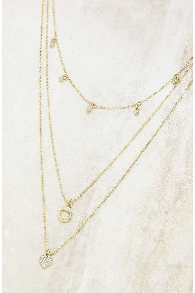 Heart Charm Layered Necklace, Alternate, color, GOLD